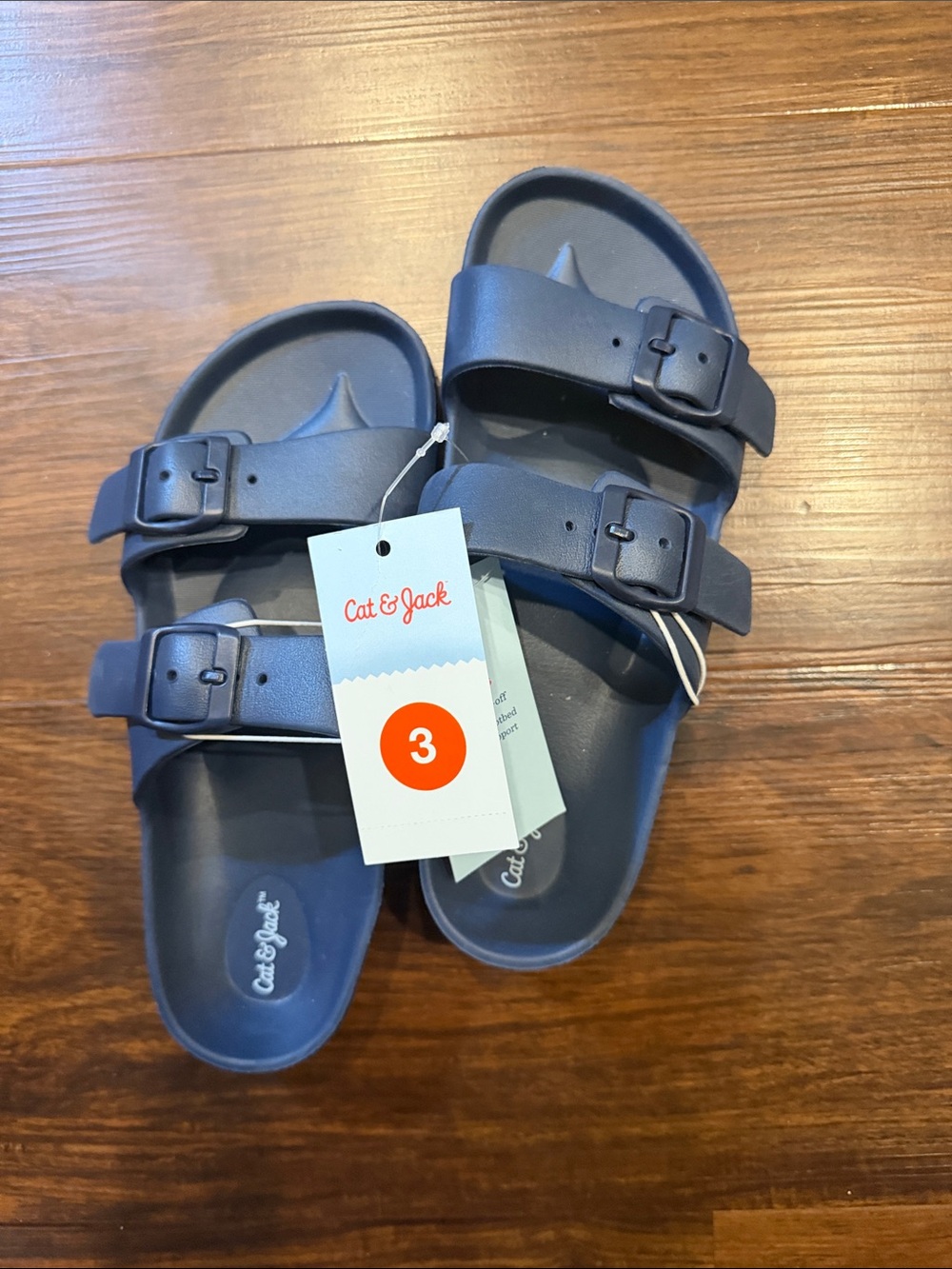 Cat & Jack Navy Double Buckle Kids' Slide Sandals
